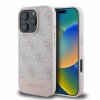 Чехол Guess PU 4G Bottom stripe Metal logo для iPhone 16 Pro. Цвет: розовый