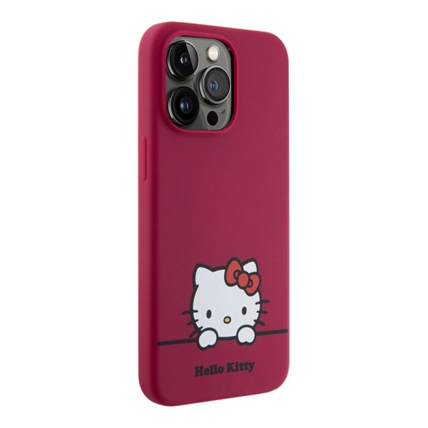 Чехол Hello Kitty Liquid Silicone Dreaming Kitty для iPhone 15 Pro Max. Цвет: красный