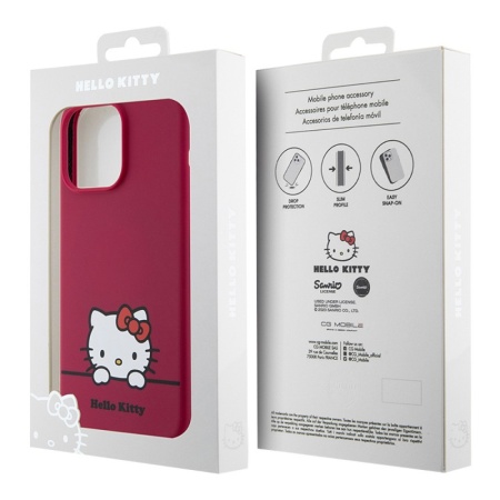 Чехол Hello Kitty Liquid Silicone Dreaming Kitty для iPhone 15 Pro Max. Цвет: красный