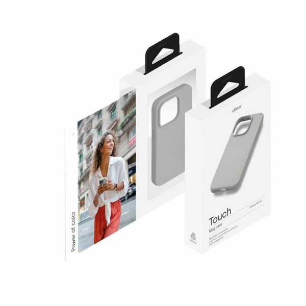 Чехол защитный uBear Touch Mag Case для iPhone 16 Pro. Цвет: светло-серый