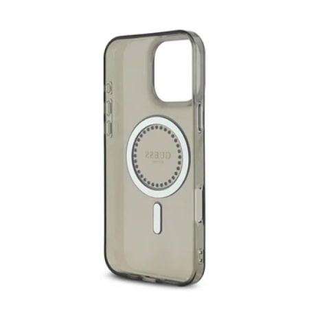 Чехол Guess PC/TPU Diamond Rhinestone Circle MagSafe для iPhone 16 Pro Max. Цвет: черный