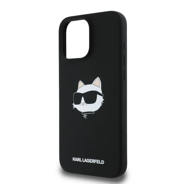 Чехол Lagerfeld Liquid Silicone NFT Choupette Head MagSafe для iPhone 16 Pro Max. Цвет: черный