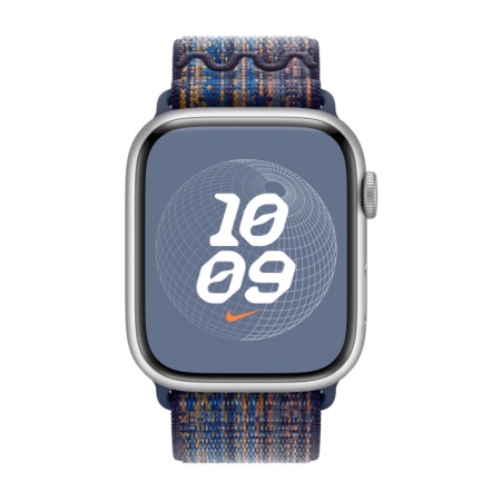 Спортивный ремешок Nike для Apple Watch 45мм. Цвет: синий/оранжевый