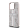 Чехол Guess PU 4G Stripes MagSafe для iPhone 16 Pro. Цвет: розовый