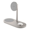 Беспроводное зарядное устройство uBear Stage Pro 3 в 1 стандарта Qi, MagSafe, 30W. Цвет: титан
