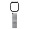 Ремешок и защитный чехол SPIGEN METAL FIT PRO для Apple Watch 44/45мм. Цвет: серебристый
