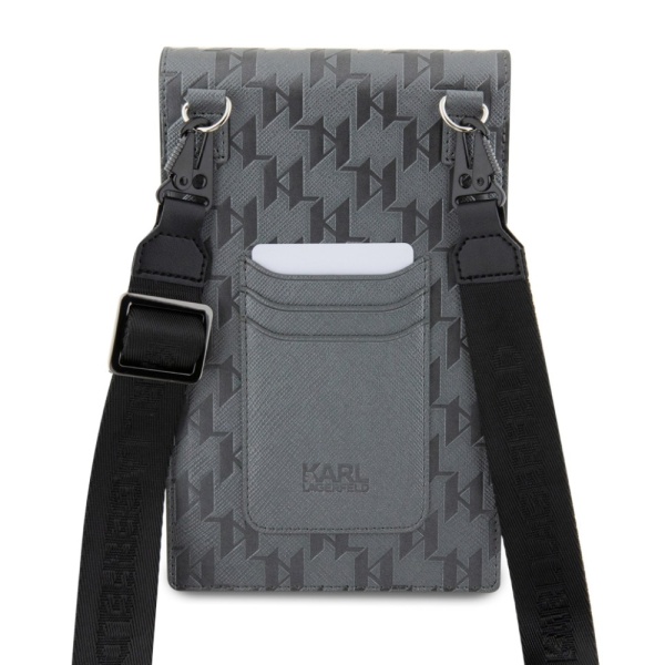 Сумка Lagerfeld Wallet Phone Pouch Saffiano Monogram для iPhone. Цвет: серебристый