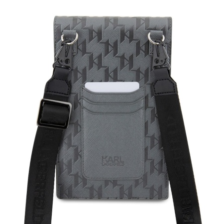 Сумка Lagerfeld Wallet Phone Pouch Saffiano Monogram для iPhone. Цвет: серебристый