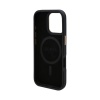 Чехол Guess PU 4G Plate metal logo MagSafe для iPhone 16. Цвет: черный
