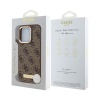 Чехол Guess PU 4G Plate metal logo MagSafe для iPhone 16. Цвет: коричневый