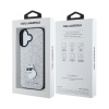 Чехол Lagerfeld Fixed glitters NFT Choupette Metal pin для iPhone 16. Цвет: серебристый