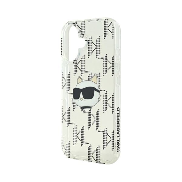 Чехол Lagerfeld PC/TPU Monogram NFT Choupette Head для iPhone 16. Цвет: прозрачный