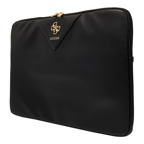 Чехол Guess Sleeve 4G PU Grained leather 4G metal logo with Zipper для ноутбуков 16". Цвет: черный