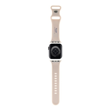Ремешок силиконовый Hello Kitty Liquid silicon Kitty Head для Apple Watch 38мм/40мм. Цвет: бежевый