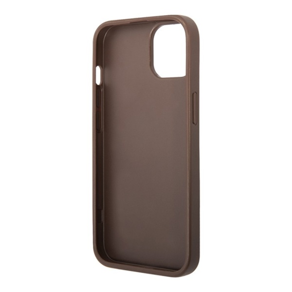 Чехол Guess PU 4G Big metal logo Hard для iPhone 15. Цвет: коричневый