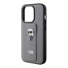 Чехол Lagerfeld GripStand PU Saffiano NFT Karl Ikonik metal для iPhone 15 Pro Max.Цвет: серебристый