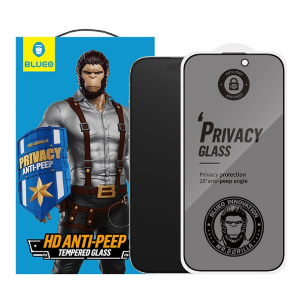 Защитное стекло BlueO Anti-peep (приватное) для iPhone 16 Plus/15 Plus
