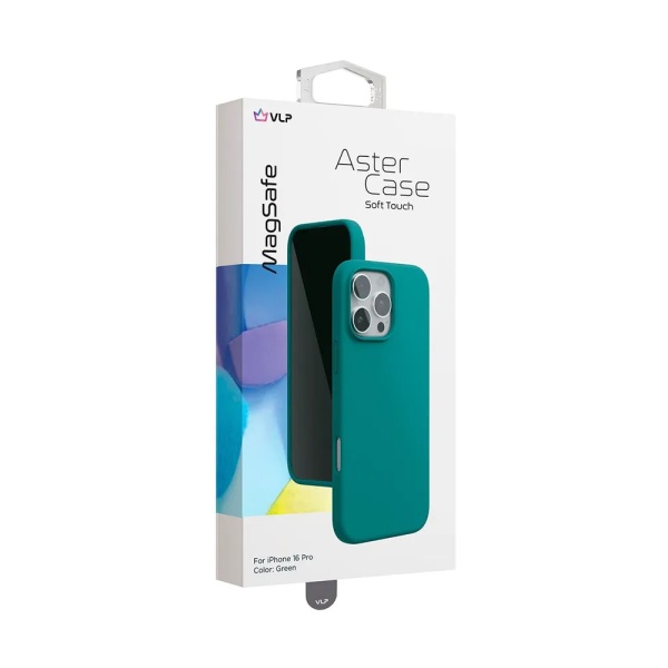 Чехол защитный vlp aster case с MagSafe для iPhone 16. Цвет: зеленый