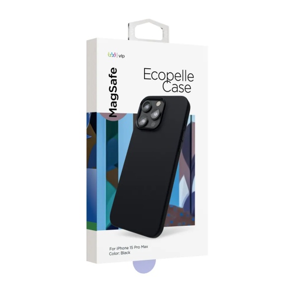 Чехол защитный vlp ecopelle case с MagSafe для iPhone 15. Цвет: черный