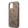 Чехол Guess для iPhone 12 Pro Max PU 4G Double cardslot Metal triangle logo Hard. Цвет: коричневый