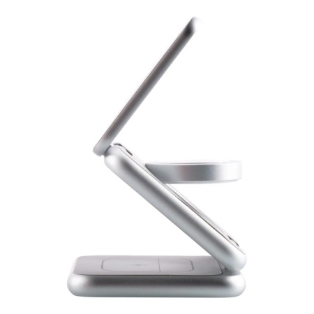 Беспроводное з/у Magssory WCH003 3 в 1 с Magsafe. Цвет: серебро