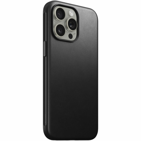 Чехол Nomad Modern Leather Case для iPhone 15 Pro Max, кожаный. Цвет: черный