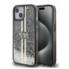 Чехол Guess Liquid Glitter Gold Stripes Hard для iPhone 15 Pro Max. Цвет: черный