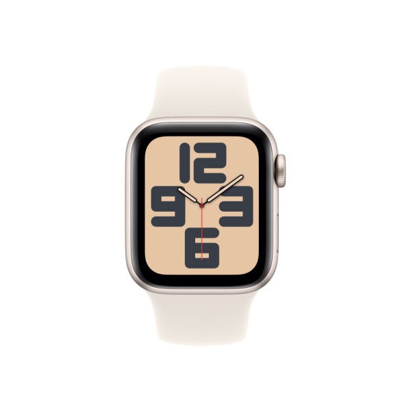 Apple Watch SE (2024), 40мм, корпус из алюминия цвета "Сияющая звезда", Спортивный ремешок (S/M)