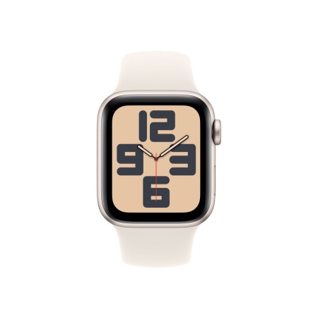 Apple Watch SE (2024), 40мм, корпус из алюминия цвета "Сияющая звезда", Спортивный ремешок (S/M)