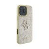 Чехол Guess Fixed Glitters 4G Big metal logo для iPhone 16 Pro Max. Цвет: золотой