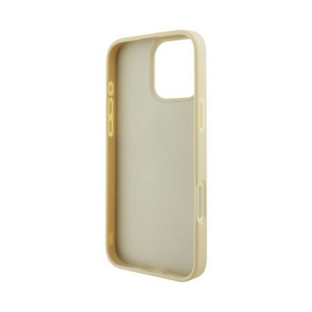Чехол Guess Fixed Glitters 4G Big metal logo для iPhone 16 Pro Max. Цвет: золотой