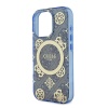Чехол Guess PC/TPU 4G Peony MagSafe для iPhone 16 Pro Max. Цвет: синий