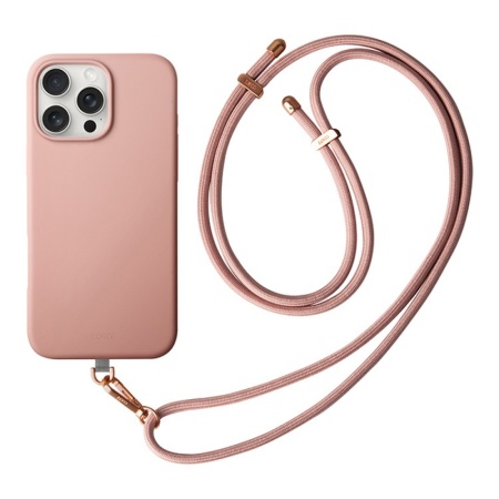 Чехол Uniq COEHL CREME Liquid silicone with Strap Magsafe для iPhone 16 Pro. Цвет: розовый