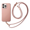 Чехол Uniq COEHL CREME Liquid silicone with Strap Magsafe для iPhone 16 Pro. Цвет: розовый