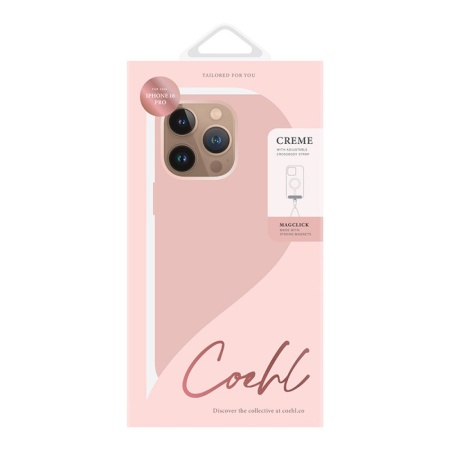 Чехол Uniq COEHL CREME Liquid silicone with Strap Magsafe для iPhone 16 Pro. Цвет: розовый