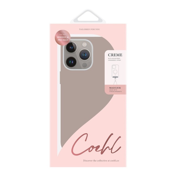 Чехол Uniq COEHL CREME Liquid silicone with Strap MagSafe для iPhone 16 Pro Max. Цвет: серый
