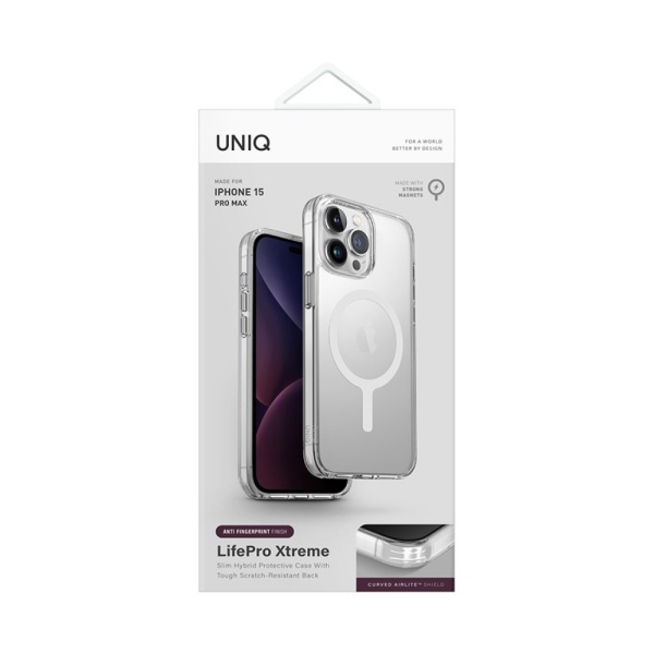 Чехол Uniq Lifepro Xtreme AF Frost Clear MagSafe для iPhone 15 Pro Max. Цвет: прозрачный