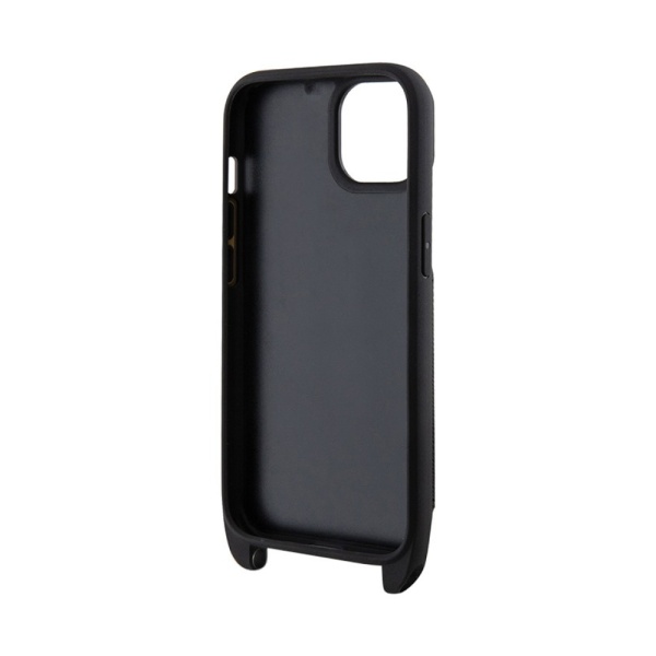 Чехол Lagerfeld GripStand PU Saffiano NFT Choupette metal для iPhone 15 Pro Max.Цвет: черный