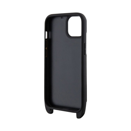 Чехол Lagerfeld GripStand PU Saffiano NFT Choupette metal для iPhone 15 Pro Max.Цвет: черный