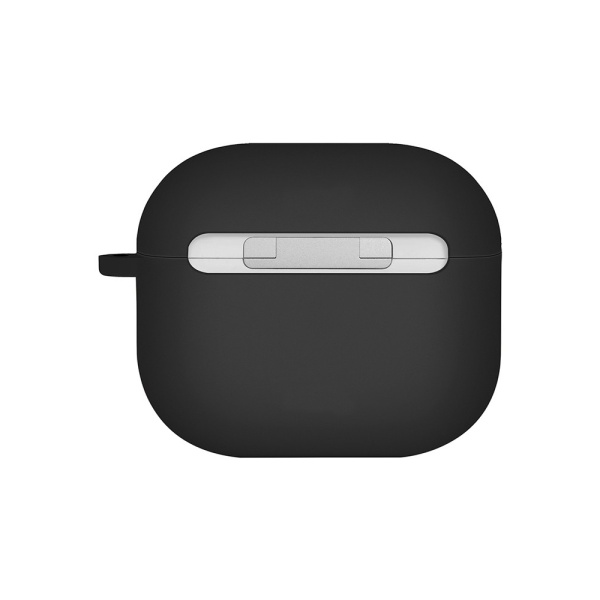 Чехол UNIQ NEXO для AirPods 4, силикон с карабином и заушинами. Цвет: черный