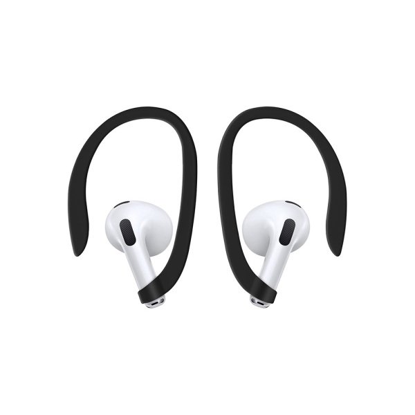 Чехол UNIQ NEXO для AirPods 4, силикон с карабином и заушинами. Цвет: черный