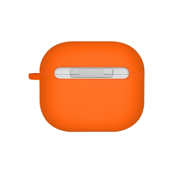 Чехол UNIQ NEXO для AirPods 4, силикон с карабином и заушинами. Цвет: оранжевый