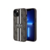 Чехол Guess PU 4G Stripes Hard MagSafe для iPhone 15. Цвет: коричневый