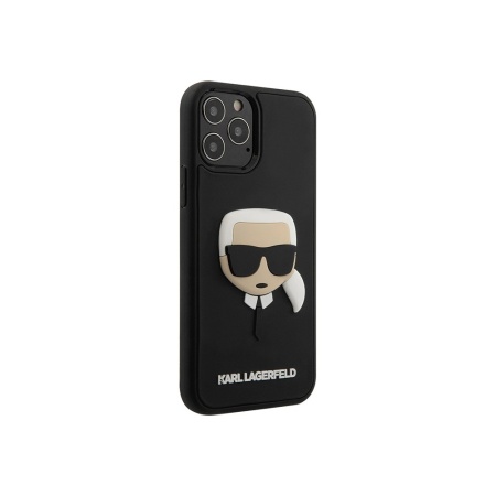 Чехол Lagerfeld для iPhone 12/12 Pro 3D Rubber Karl's head. Цвет: черный