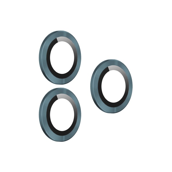 Стекло BlueO Camera Armor Lens (алюм.кромка, 3шт) для iPhone 13 Pro/13 Pro Max, 0.26. Цвет: голубой