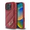 Чехол Lagerfeld PU Quilted Signature metal logo для iPhone 16 Pro Max. Цвет: красный