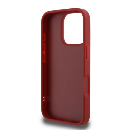 Чехол Lagerfeld PU Quilted Signature metal logo для iPhone 16 Pro Max. Цвет: красный