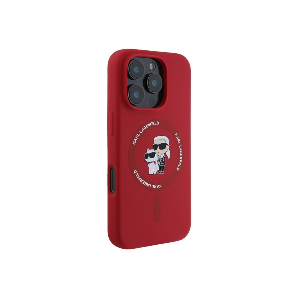 Чехол Lagerfeld Liquid Silicone NFT Karl & Choupette MagSafe для iPhone 16 Pro. Цвет: красный