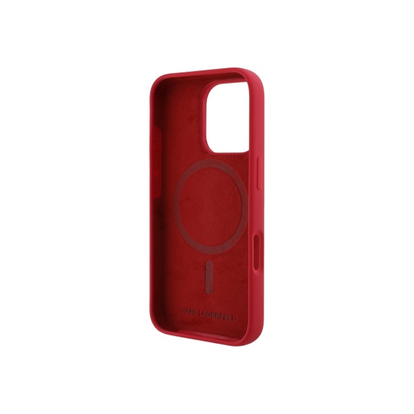 Чехол Lagerfeld Liquid Silicone NFT Karl & Choupette MagSafe для iPhone 16 Pro. Цвет: красный