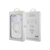 Чехол Guess PC/TPU Script logo + Ring stand Glitter MagSafe для iPhone 15 Pro Max. Цвет: прозрачный